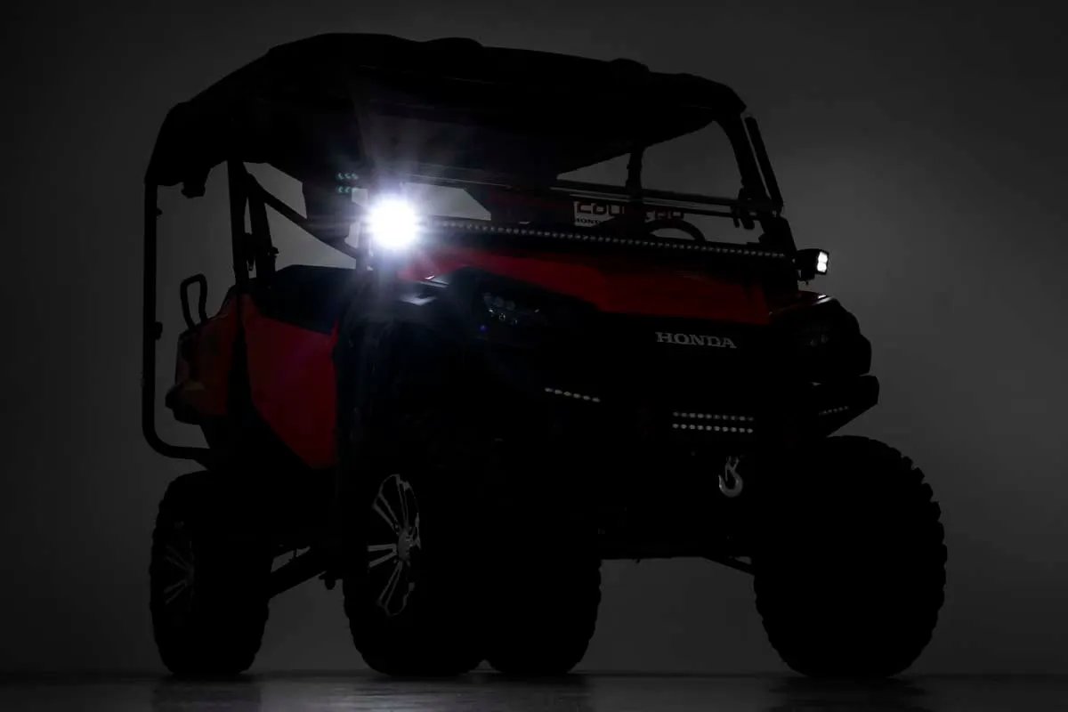 LED Light Kit | Cage Mount | 2" Black Pair | Amber DRL | Honda Pioneer 1000/Pioneer 1000-6 by Rough Country