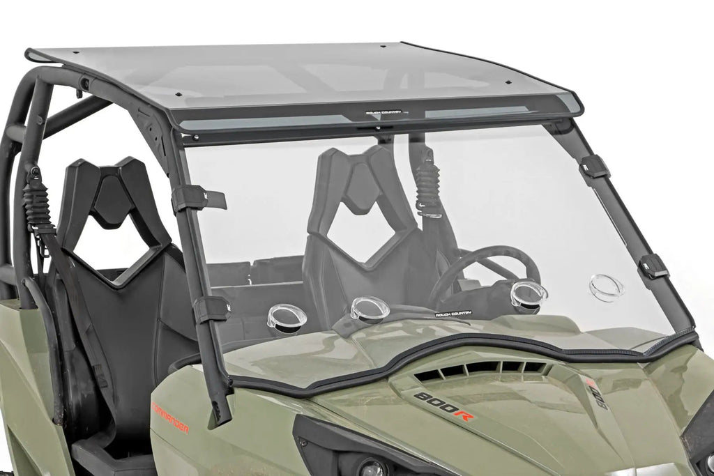 Vented Full Windshield | Scratch Resistant | Can-Am Commander Max 1000 by Rough Country