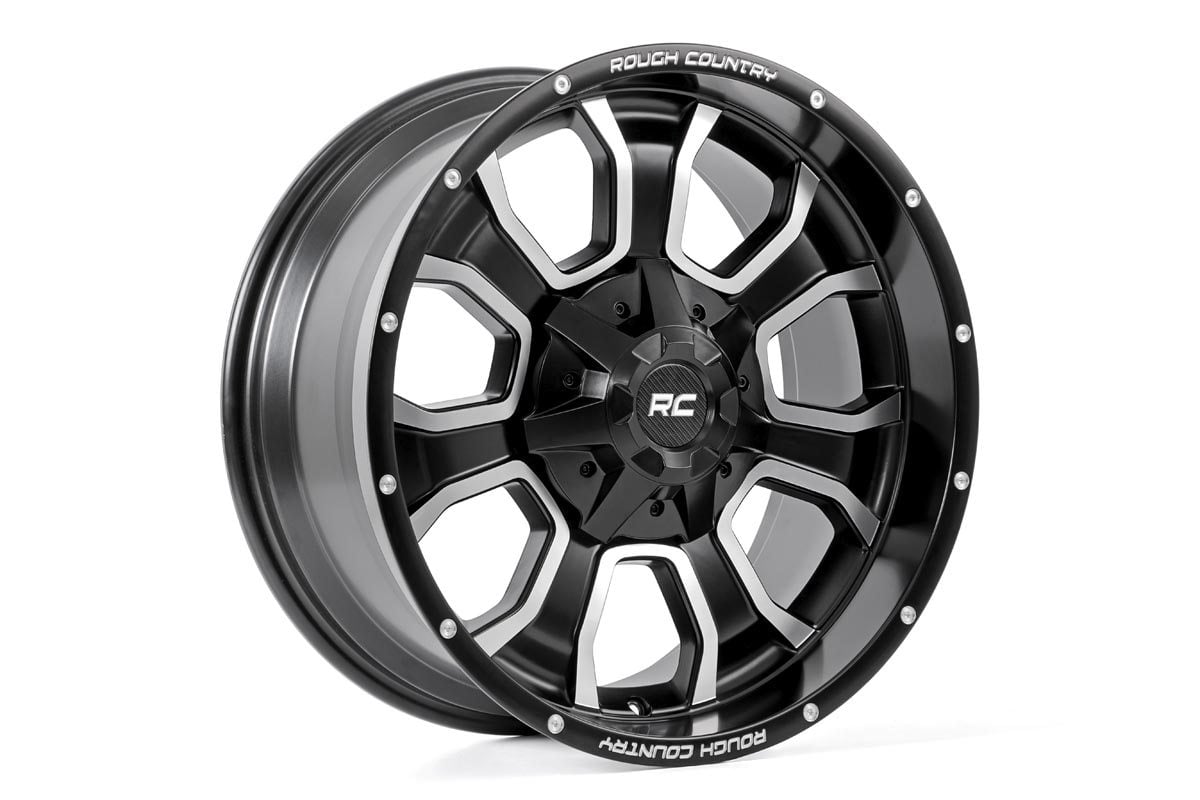Rough Country 93 Series Wheel | One-Piece | Matte Black | 20x10 | 8x6.5 | -18mm by Rough Country