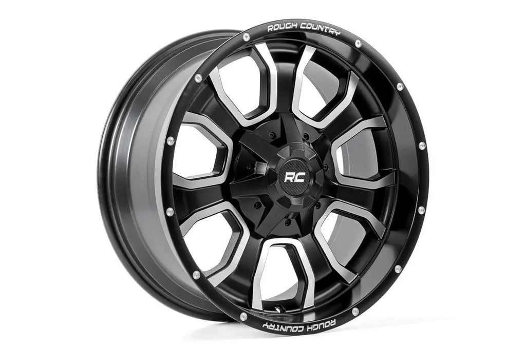 Rough Country 93 Series Wheel | One-Piece | Matte Black | 20x10 | 8x6.5 | -18mm by Rough Country