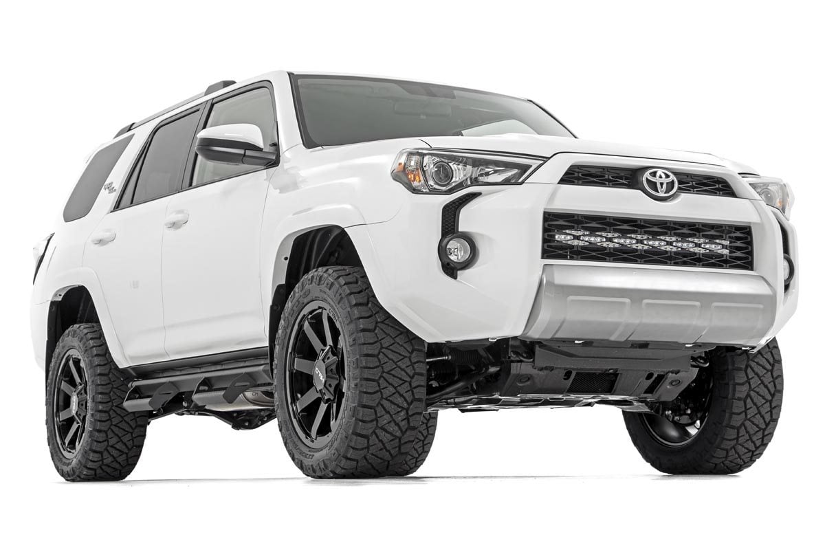 LED Light Kit | Bumper Mount | 30" Black Dual Row | White DRL | Toyota 4Runner (14-20) by Rough Country