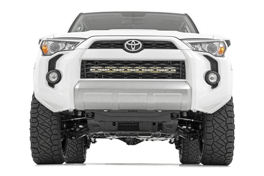 LED Light Kit | Bumper Mount | 30" Black Dual Row | White DRL | Toyota 4Runner (14-20) by Rough Country