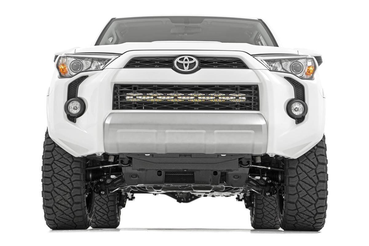 LED Light Kit | Bumper Mount | 30" Black Dual Row | White DRL | Toyota 4Runner (14-20) by Rough Country