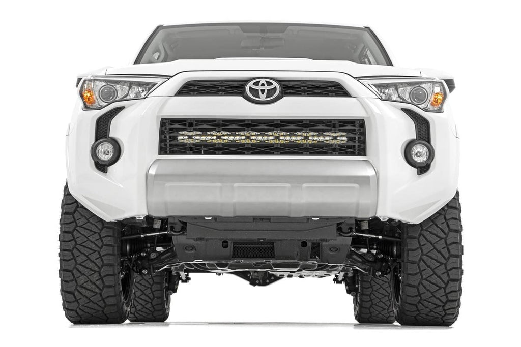LED Light Kit | Bumper Mount | 30" Black Dual Row | White DRL | Toyota 4Runner (14-20) by Rough Country