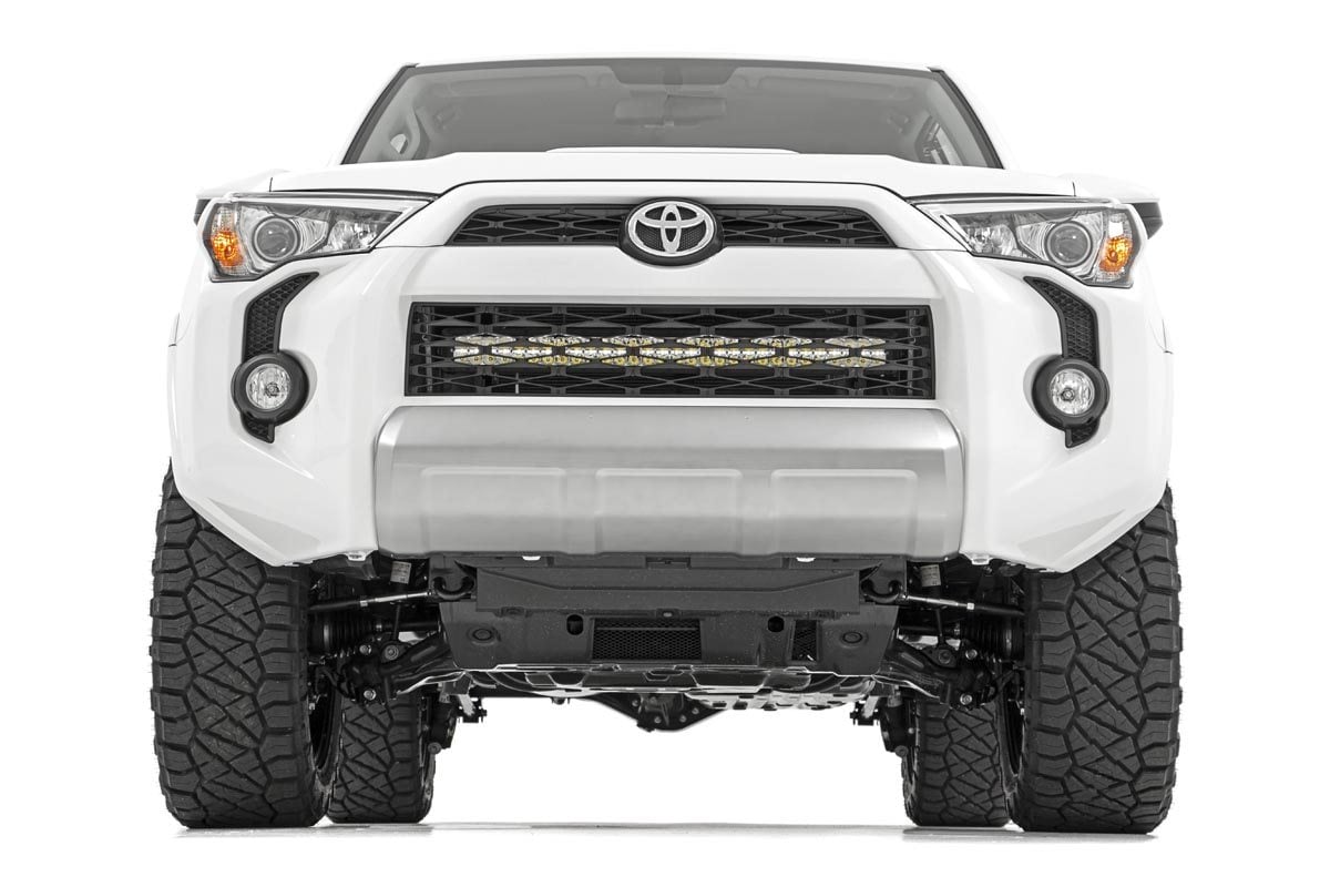 LED Light Kit | Bumper Mount | 30" Black Dual Row | White DRL | Toyota 4Runner (14-20) by Rough Country