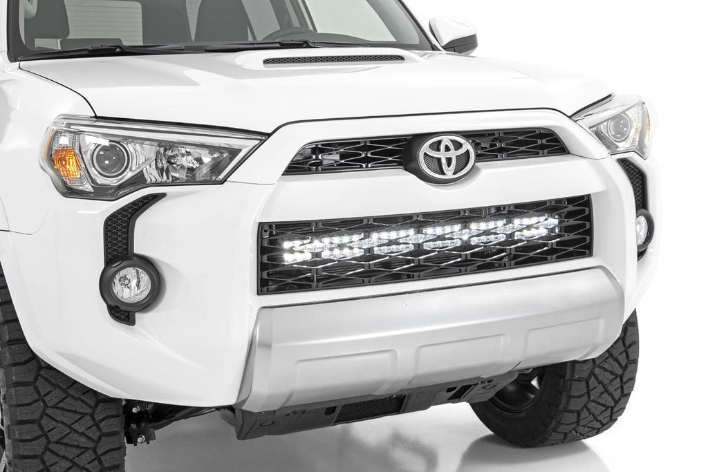 LED Light Kit | Bumper Mount | 30" Black Dual Row | White DRL | Toyota 4Runner (14-20) by Rough Country