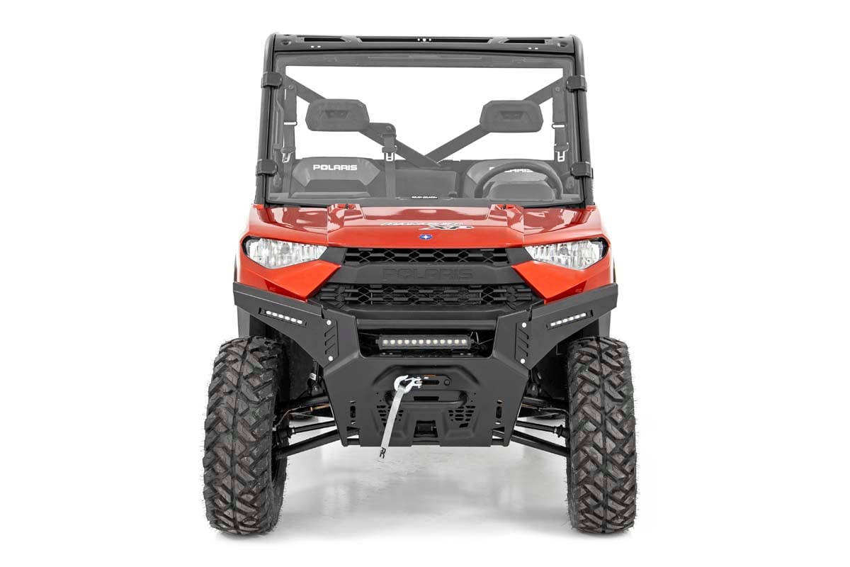 LED Light Kit | Bumper Mount | 12" Black Single Row | Polaris Ranger XP 1000 by Rough Country