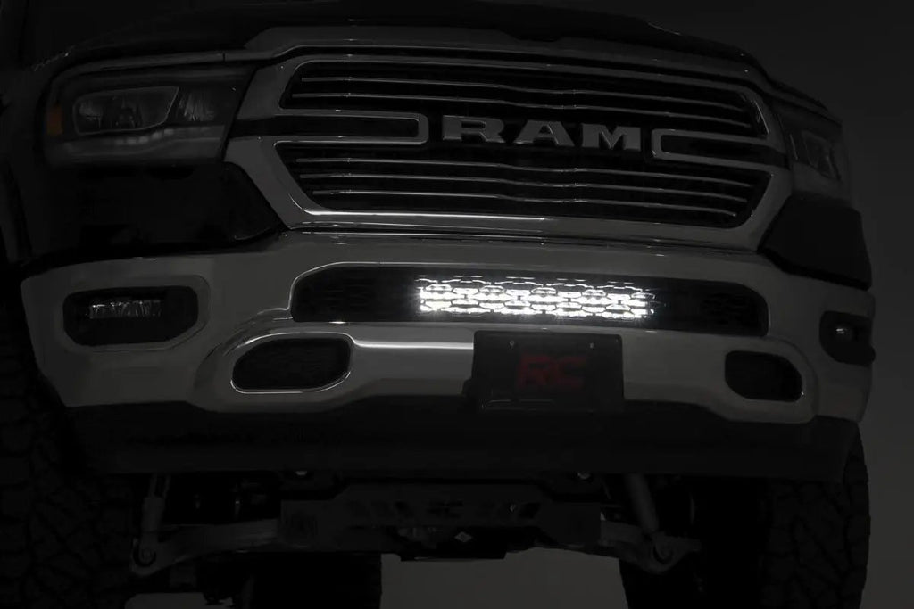 LED Light Kit | Bumper Mount | 20" Black Dual Row| Amber DRL | Ram 1500 (19-24) by Rough Country