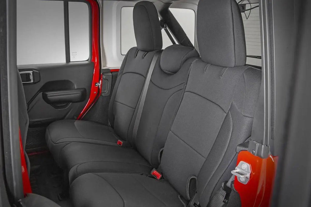 Seat Covers | Front and Rear | Jeep Wrangler Unlimited 4WD (2018-2026) by Rough Country