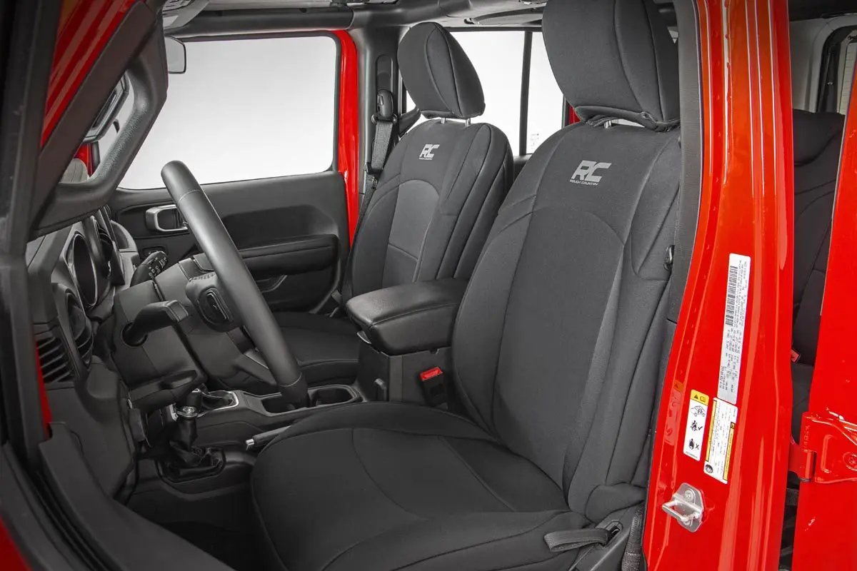 Seat Covers | Front and Rear | Jeep Wrangler Unlimited 4WD (2018-2026) by Rough Country