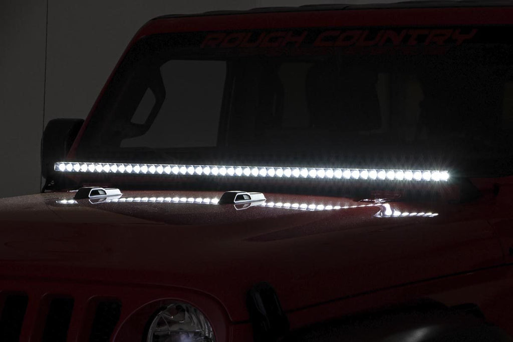 LED Light Kit | Cowl Mount | 50" Spectrum Single Row | Jeep Gladiator JT/Wrangler JL (18-26) by Rough Country