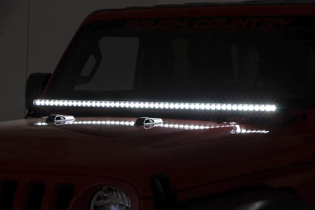 LED Light Kit | Cowl Mount | 50" Spectrum Single Row | Jeep Gladiator JT/Wrangler JL (18-26) by Rough Country