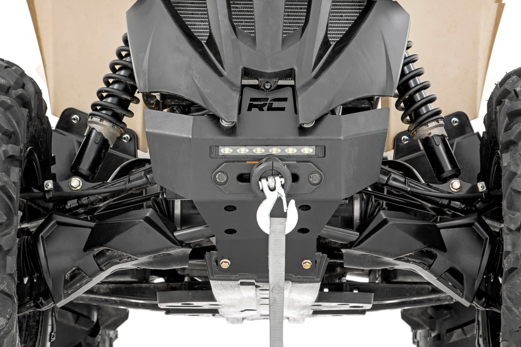 Winch Bumper | 4500-Lb Winch | Black Series LED | 6" Light | Can-Am Renegade 1000/Renegade 500 by Rough Country