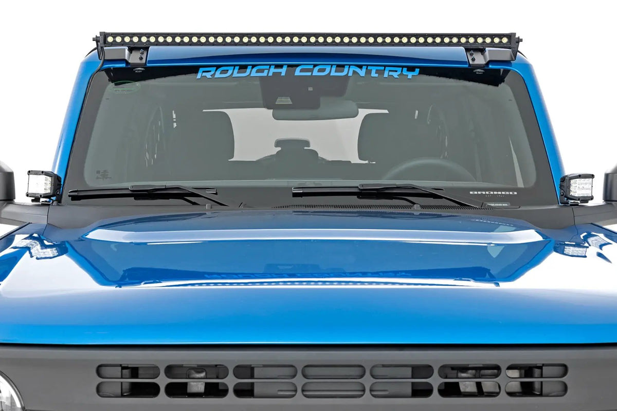 LED Light Kit | Ditch Mount | 2" Chrome Pair | Wide | Ford Bronco 4WD (21-26) by Rough Country