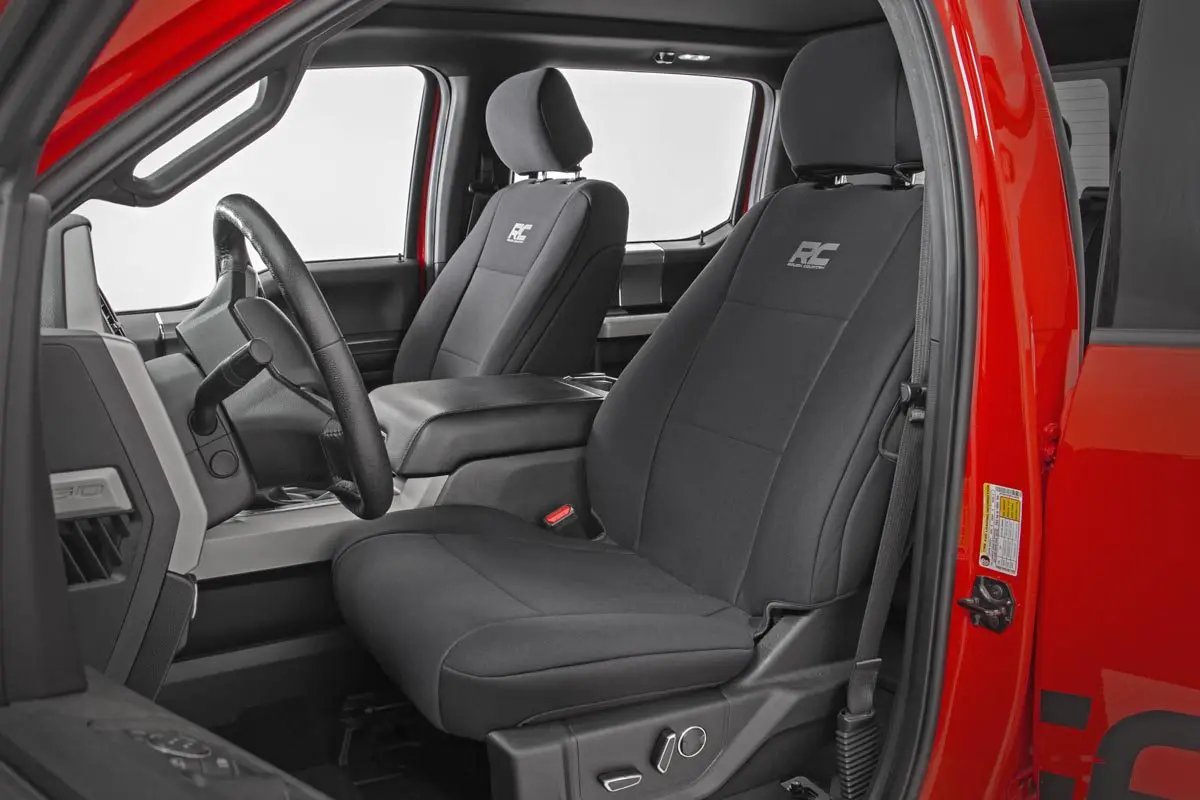 Seat Covers | FR Bucket and RR Bench | Ford F-150/Lightning/F-250/F-350 (15-26) by Rough Country