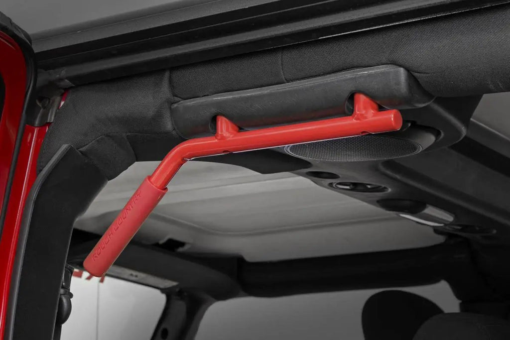 Grab Handles | Steel | FR & RR | Red | Jeep Wrangler JK/Wrangler Unlimited (07-18) by Rough Country