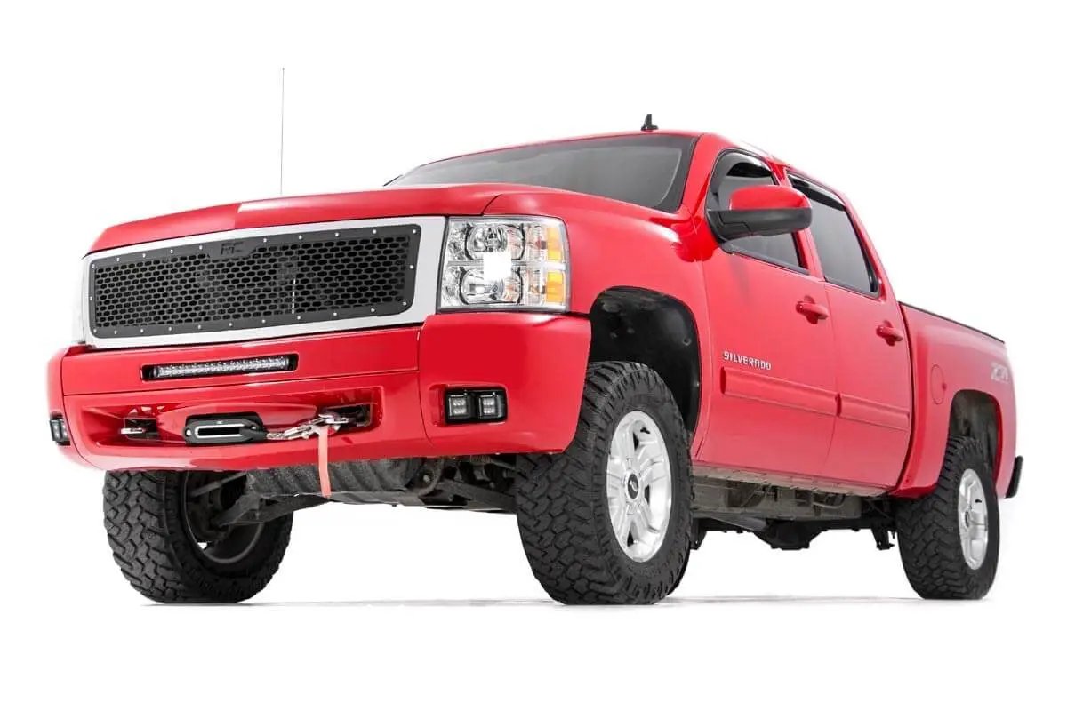 LED Light Kit | Fog | 2" Black Pairs x2 | White DRL | Chevy Silverado 1500/2500HD/3500HD 2WD/4WD by Rough Country