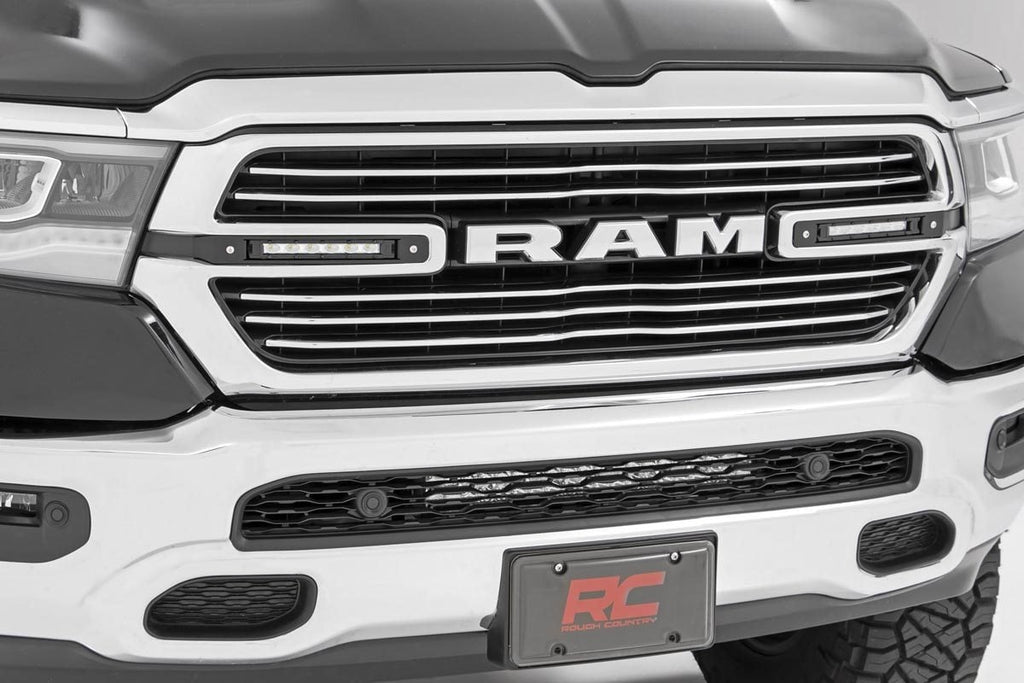 Dual 6in LED Grille Kit | Chrome Slimline | Ram 1500 2WD/4WD (2019-2024) by Rough Country