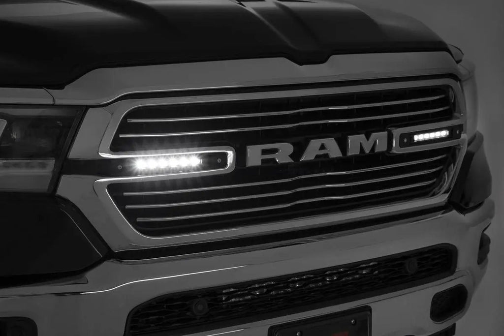 Dual 6in LED Grille Kit | Chrome Slimline | Ram 1500 2WD/4WD (2019-2024) by Rough Country