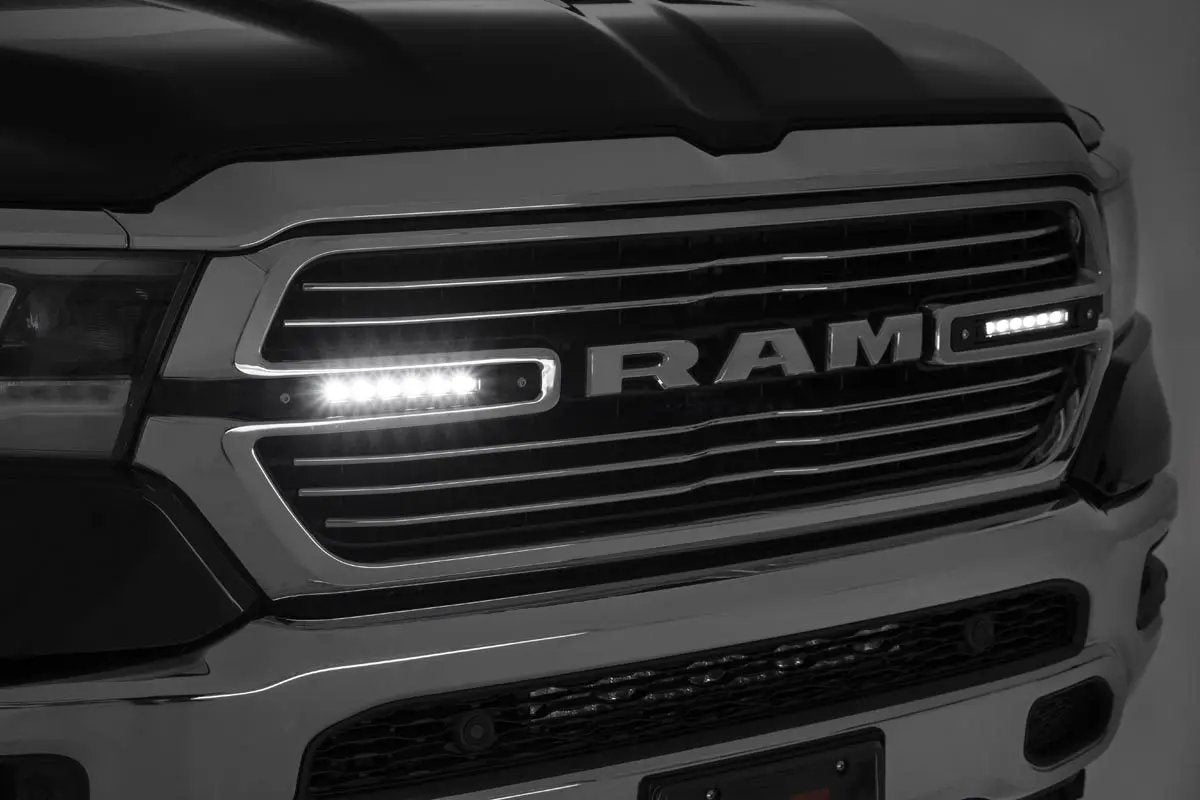 Dual 6in LED Grille Kit | Chrome Slimline | Ram 1500 2WD/4WD (2019-2024) by Rough Country