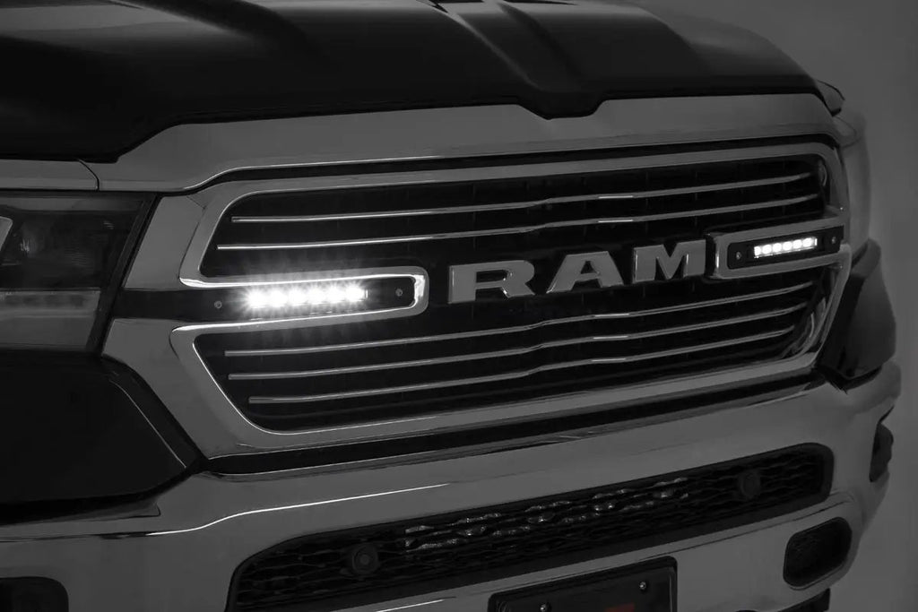 Dual 6in LED Grille Kit | Chrome Slimline | Ram 1500 2WD/4WD (2019-2024) by Rough Country