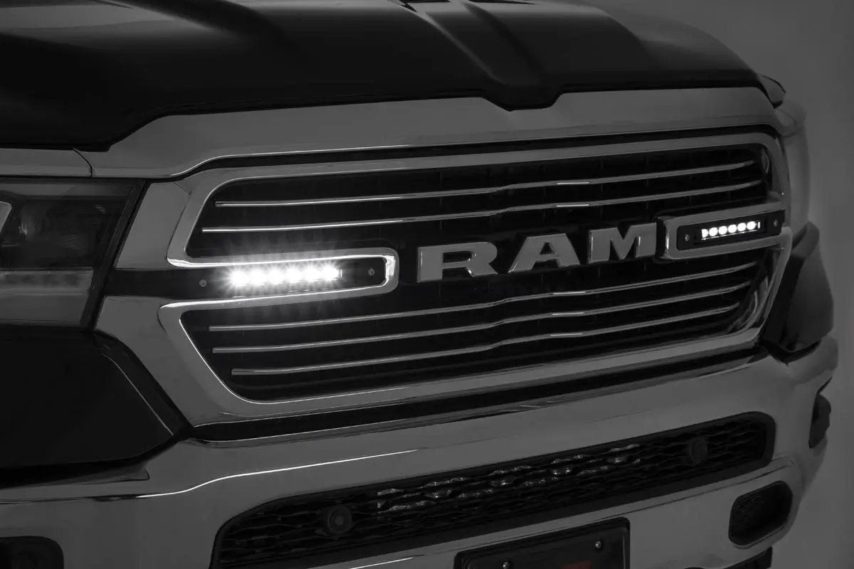 Dual 6in LED Grille Kit | Black Slimline | Ram 1500 2WD/4WD (2019-2024) by Rough Country