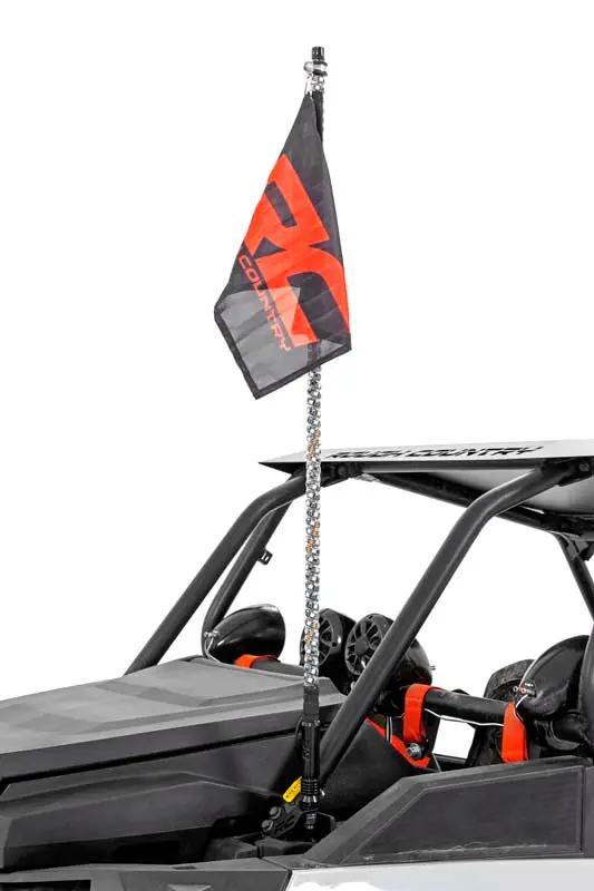 Whip Mount | Cage | 4' Multl-Color LED Whip Pair | Polaris RZR XP 1000 by Rough Country
