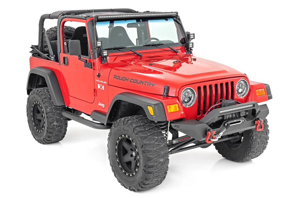 Nerf Steps | 3-Inch Tube | Jeep Wrangler TJ (97-06)/Wrangler YJ (87-95) by Rough Country