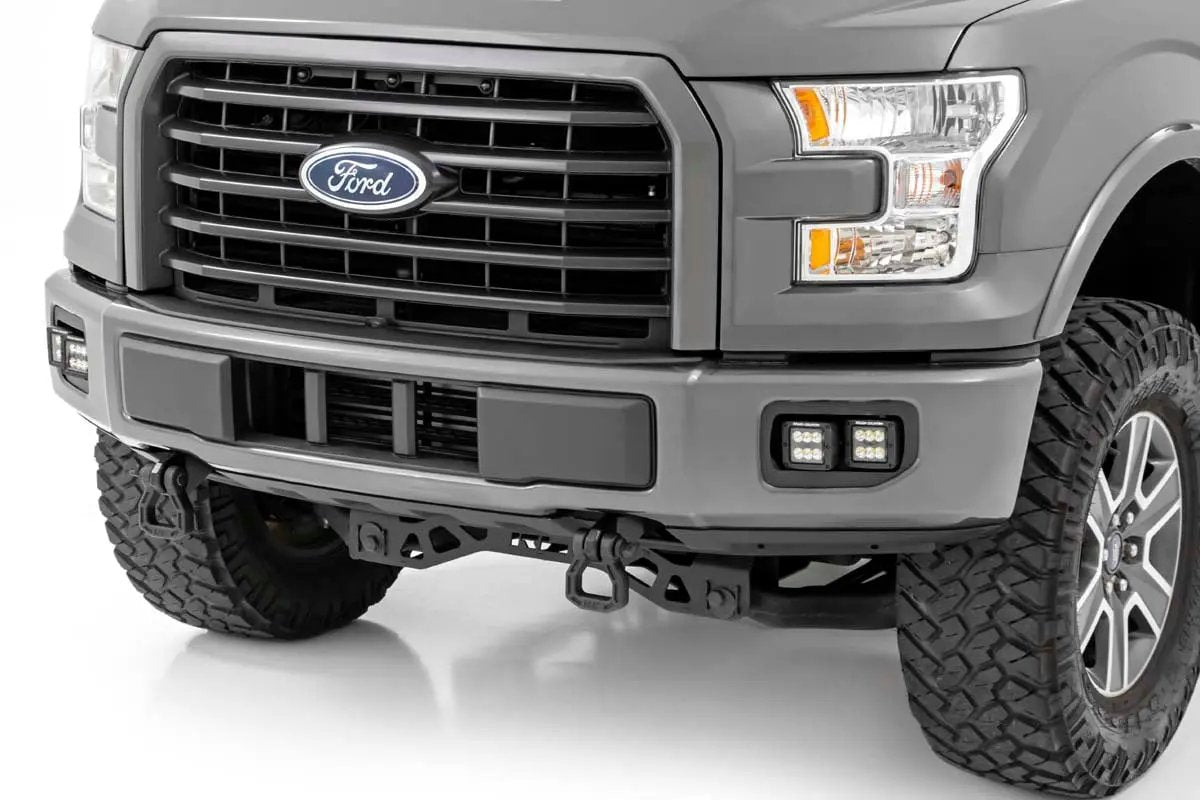 LED Light Kit | Fog Mount | Dual 2" Black Pairs | Spot/Flood | Ford F-150 (15-17) by Rough Country