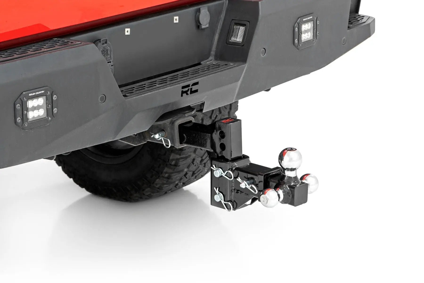 Adjustable Trailer Hitch | 6 Inch Drop | Multi-Ball Mount | Fits 2 Inch Receiver by Rough Country