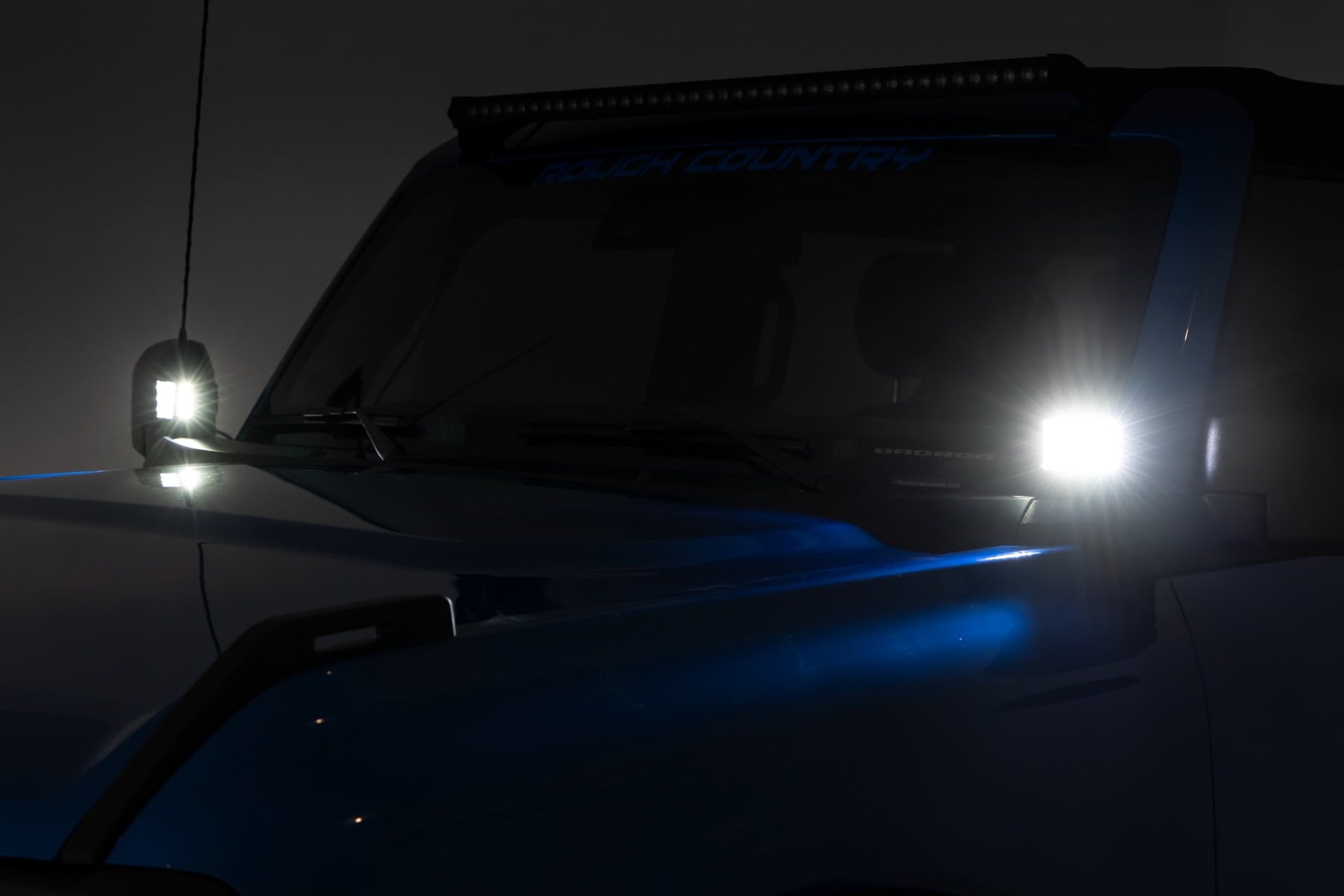 LED Light Kit | Ditch Mount |  2" Chrome Pair | Wide | Ford Bronco 4WD (21-26)