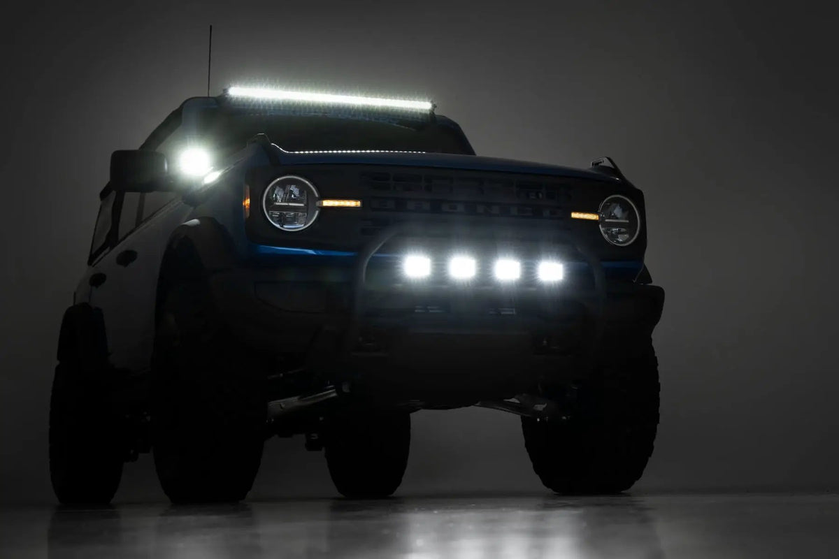 LED Light Kit | Upper Windshield | 40" Black Single Row | Ford Bronco (21-26) by Rough Country