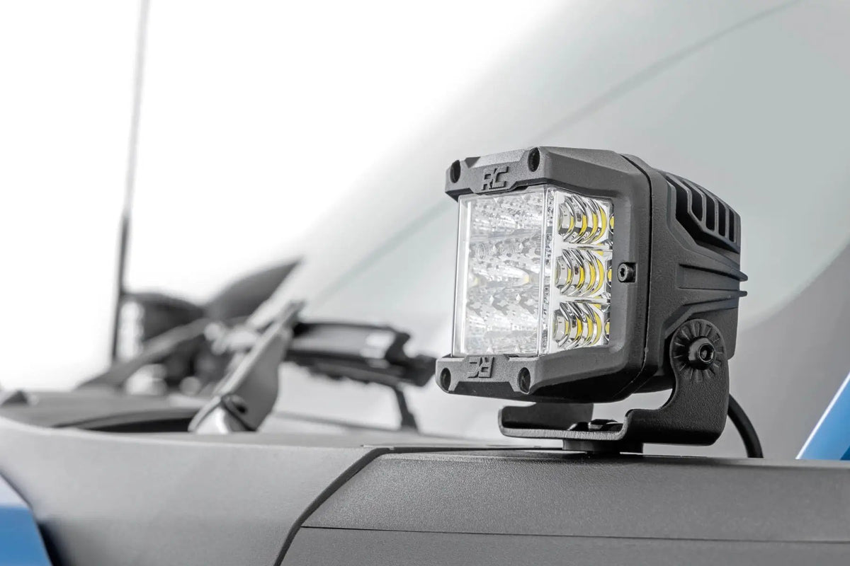 LED Light Kit | Ditch Mount | 2" Chrome Pair | Wide | Ford Bronco 4WD (21-26) by Rough Country