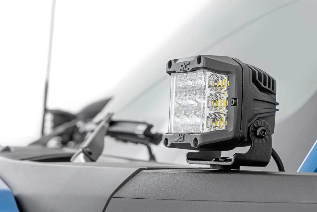 LED Light Kit | Ditch Mount | 2" Chrome Pair | Wide | Ford Bronco 4WD (21-26) by Rough Country
