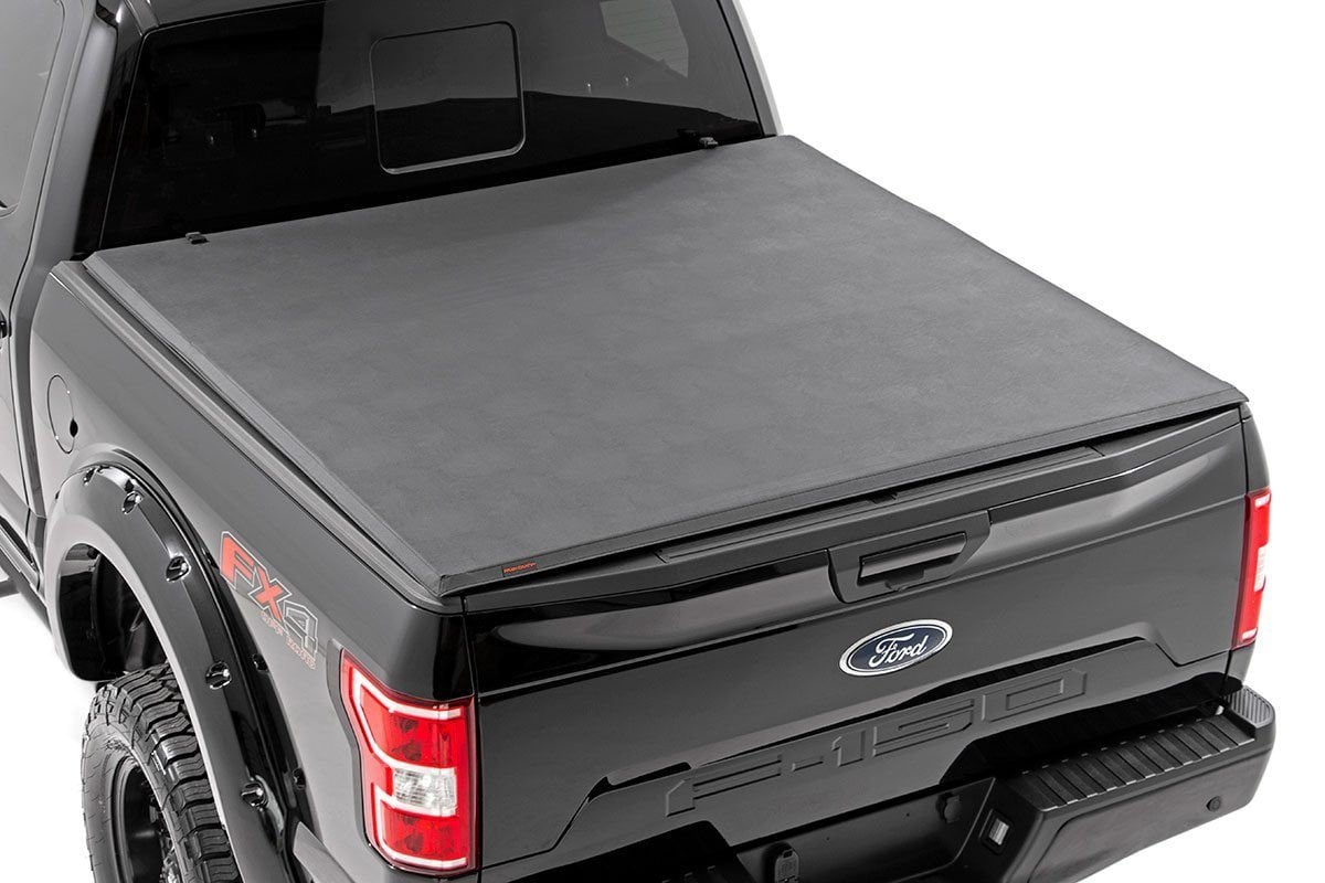 Soft Tri-Fold Bed Cover | 6'7" Bed | Ford F-150 (21-26)/F-150 Lightning (22-26) by Rough Country