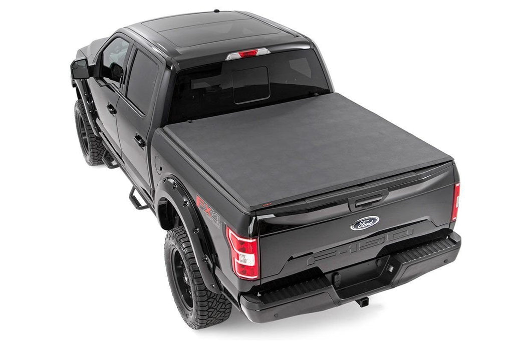 Soft Tri-Fold Bed Cover | 6'7" Bed | Ford F-150 (15-20)/Raptor (17-20) by Rough Country