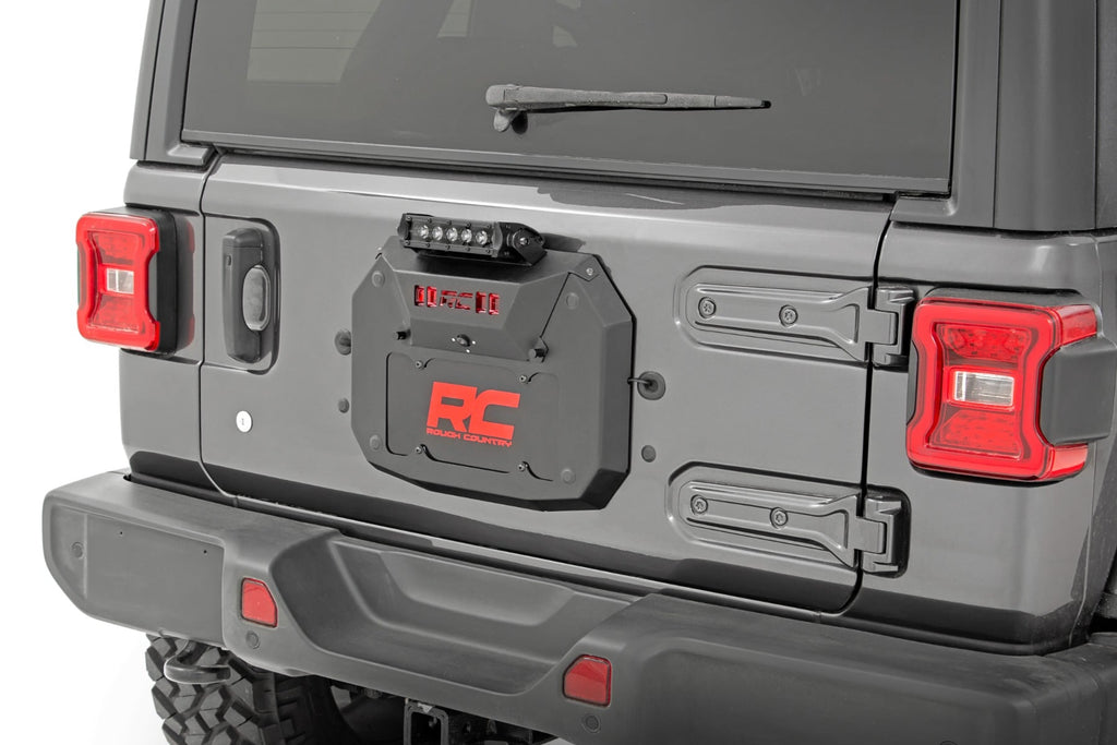 Spare Tire Carrier Delete | 8 Inch BLK Ser LED | Jeep Wrangler JL (18-24) by Rough Country