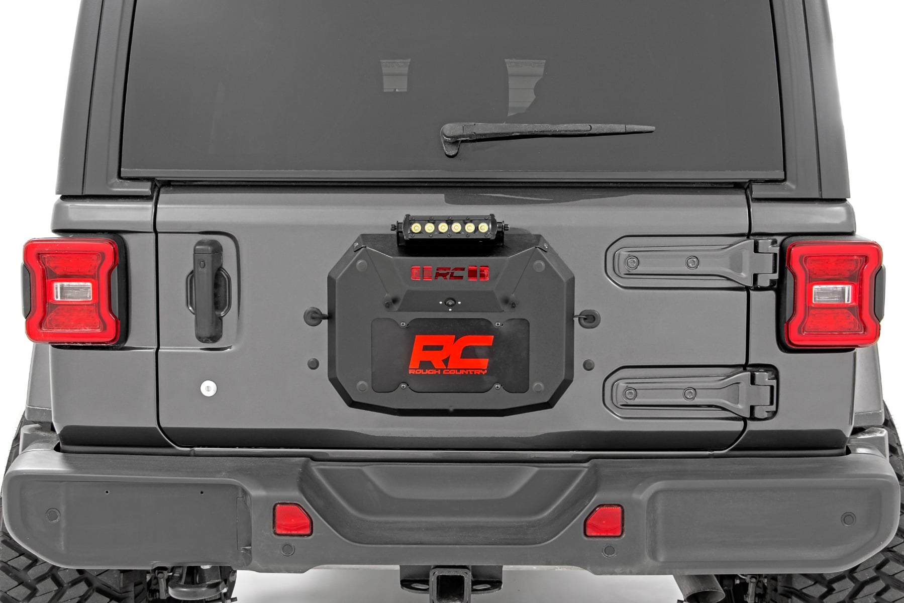 Spare Tire Carrier Delete | 8 Inch BLK Ser LED | Jeep Wrangler JL (18-24) by Rough Country