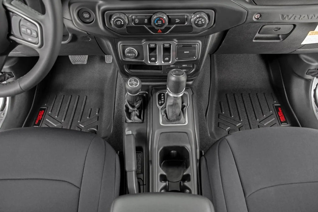 Floor Mats | FR | 2 Door | Jeep Gladiator JT (20-26)/Wrangler JL (18-26)/Wrangler Unlimited (18-26) by Rough Country