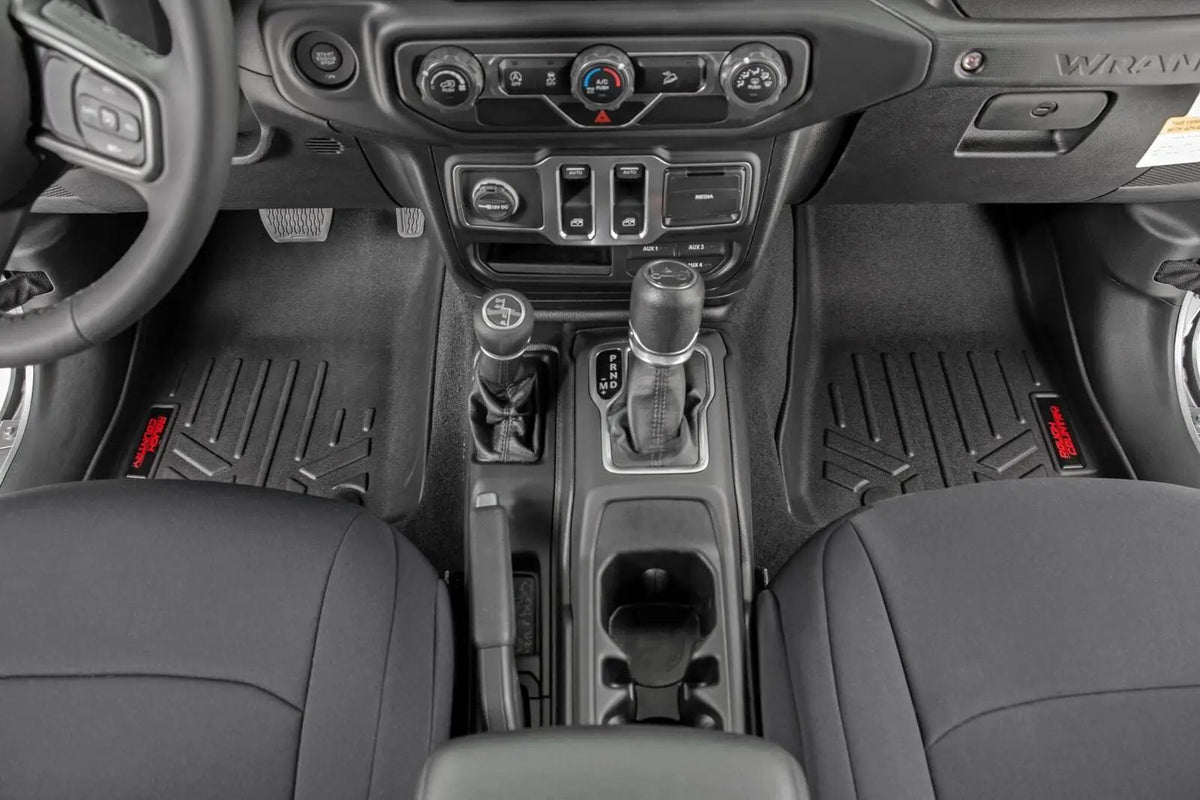 Floor Mats | FR | 2 Door | Jeep Gladiator JT (20-26)/Wrangler JL (18-26)/Wrangler Unlimited (18-26) by Rough Country