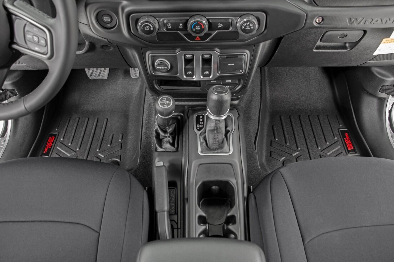 Floor Mats | FR | 2 Door | Jeep Gladiator JT (20-26)/Wrangler JL (18-26)/Wrangler Unlimited (18-26) by Rough Country