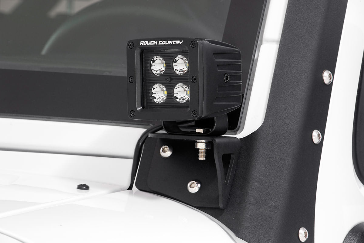 LED Light Mount | Lower Windshield | Pod | Jeep Wrangler JK/Wrangler Unlimited (07-18) by Rough Country