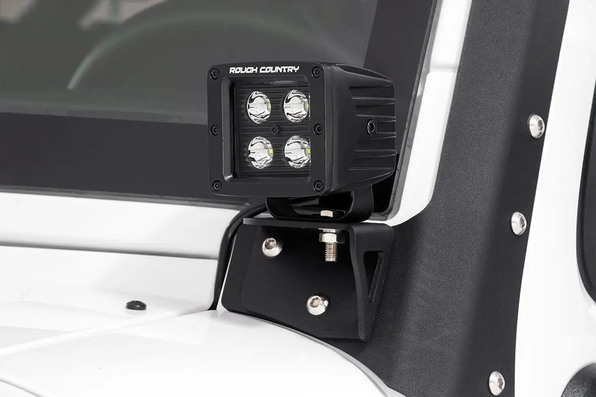 LED Light Mount | Lower Windshield | Pod | Jeep Wrangler JK/Wrangler Unlimited (07-18) by Rough Country