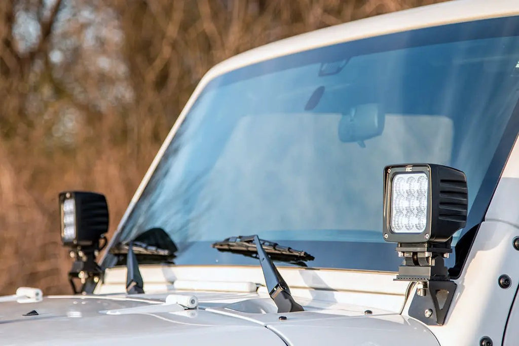 Light Mounts | Lower Windshield | Jeep Wrangler JK/Wrangler Unlimited (07-18) by Rough Country