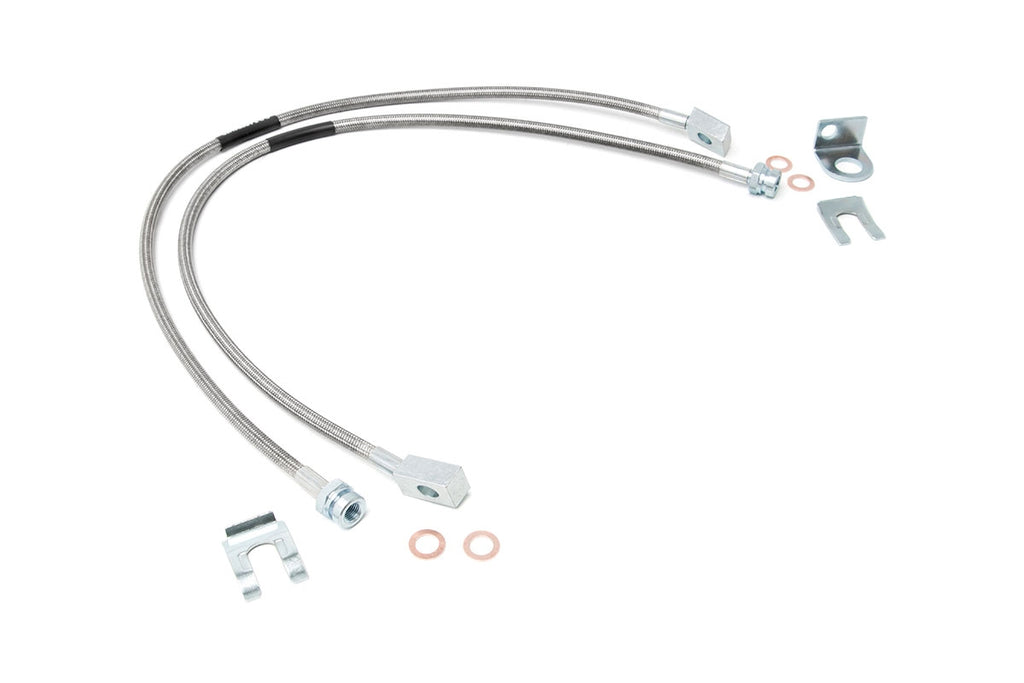 Brake Lines | Stainless | FR | 4-6" Lift | Jeep Cherokee XJ/Wrangler TJ/Wrangler Unlimited by Rough Country