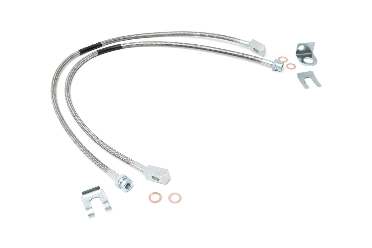 Brake Lines | Stainless | FR | 4-6" Lift | Jeep Cherokee XJ/Wrangler TJ/Wrangler Unlimited by Rough Country