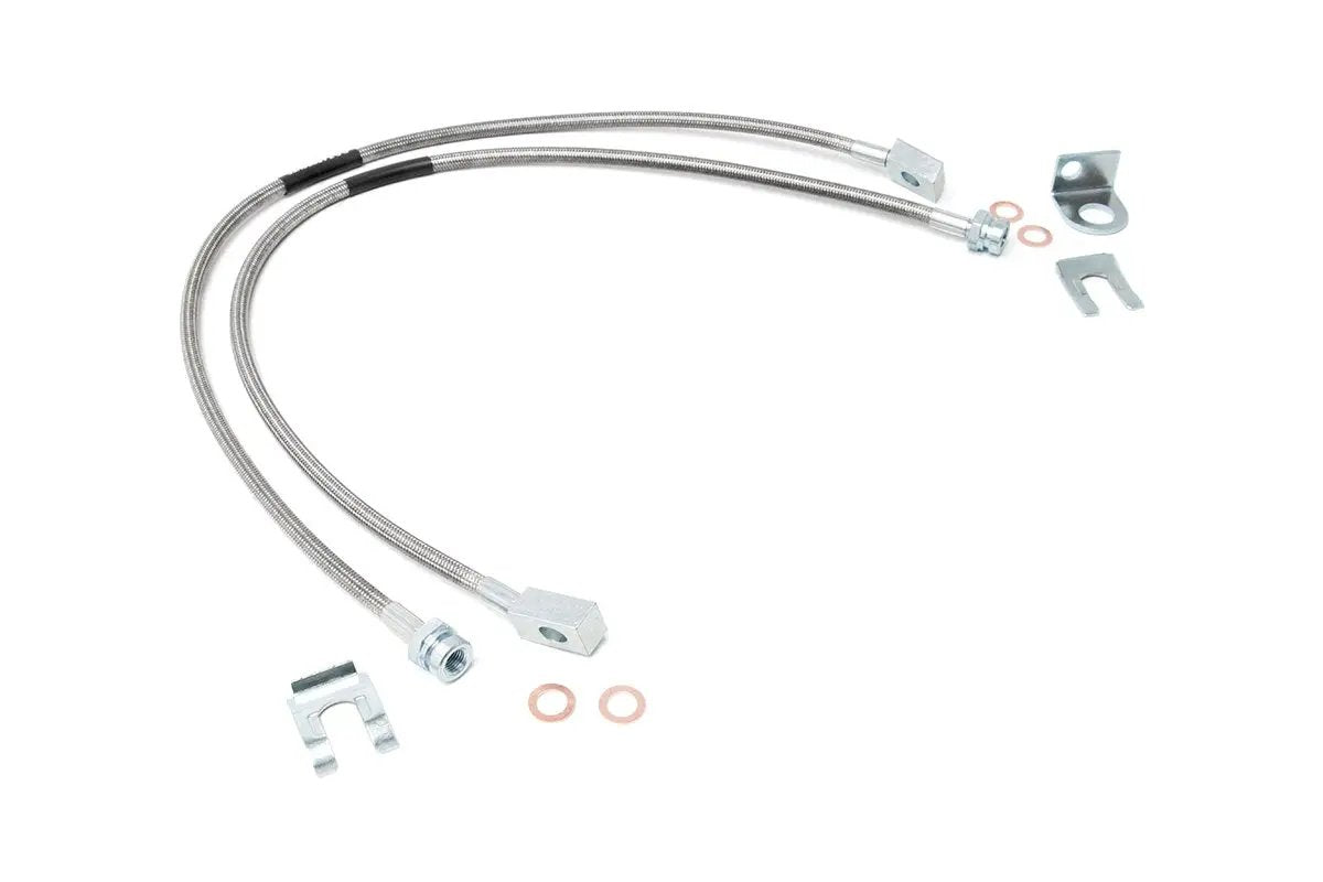 Brake Lines | Stainless | FR | 4-6" Lift | Jeep Cherokee XJ/Wrangler TJ/Wrangler Unlimited by Rough Country
