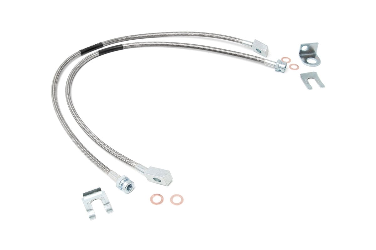 Brake Lines | Stainless | FR | 4-6" Lift | Jeep Cherokee XJ/Wrangler TJ/Wrangler Unlimited by Rough Country