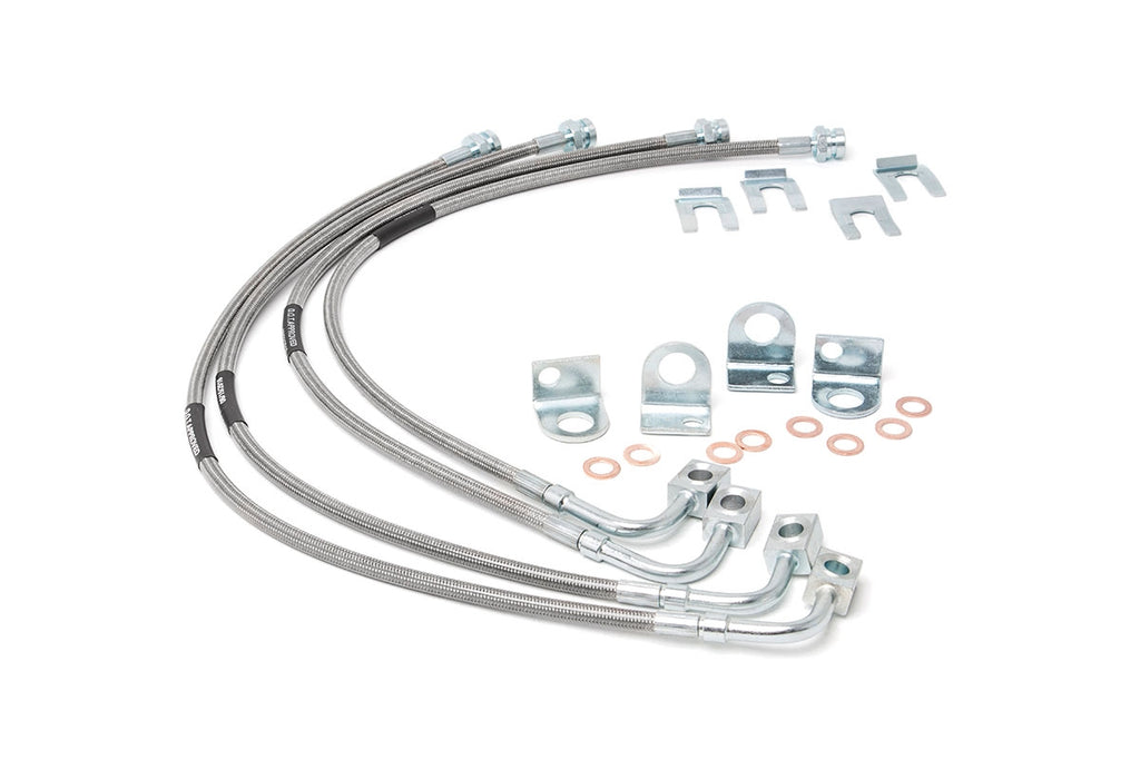 Brake Lines | Stainless | FR & RR | 4-6 Inch Lift | Jeep Wrangler JK/Wrangler Unlimited (07-18) by Rough Country