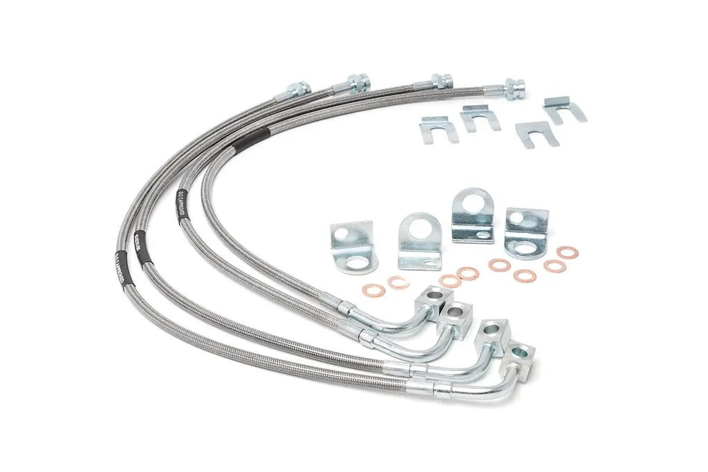Brake Lines | Stainless | FR & RR | 4-6 Inch Lift | Jeep Wrangler JK/Wrangler Unlimited (07-18) by Rough Country